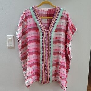Pitusa Pink Tunic with V-Neck and Sleeveless Design